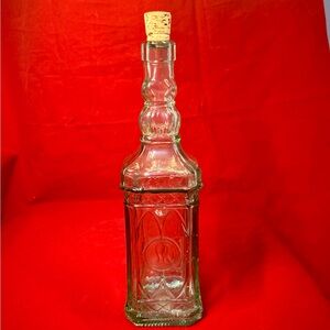 Vintage San Miguel Light Green Glass Bottle with Cork, Made in Spain, 11”